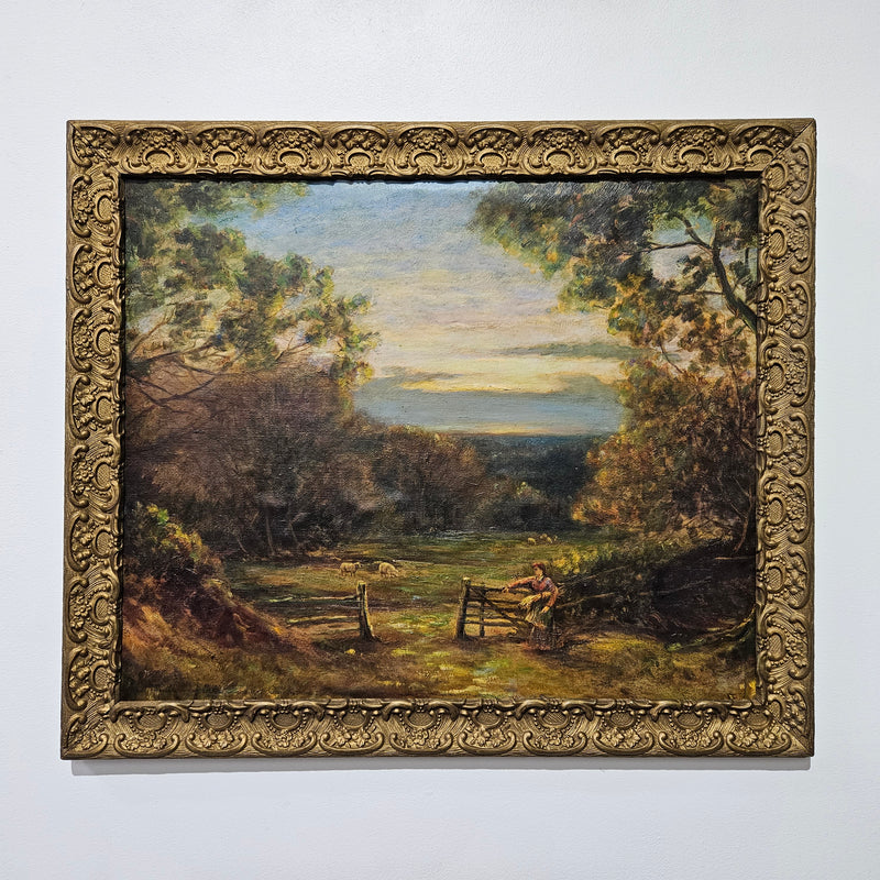 18th Century oil on canvas French/Italian School of autumnal landscape in its original frame. "Painting has undergone conservation" and frame is in good original condition. Please view photos as they help form part of the description. 