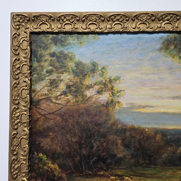 18th Century oil on canvas French/Italian School of autumnal landscape in its original frame. "Painting has undergone conservation" and frame is in good original condition. Please view photos as they help form part of the description. 