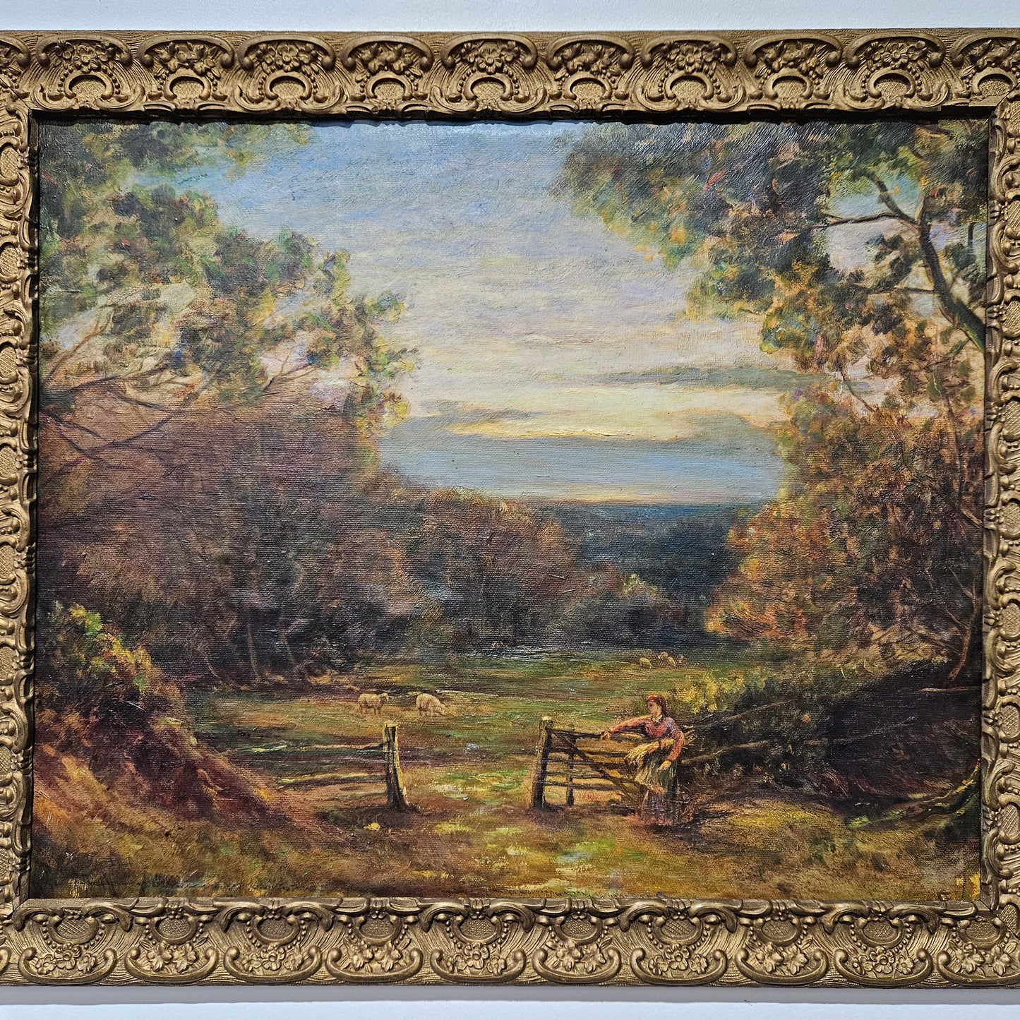 18th Century oil on canvas French/Italian School of autumnal landscape in its original frame. "Painting has undergone conservation" and frame is in good original condition. Please view photos as they help form part of the description. 