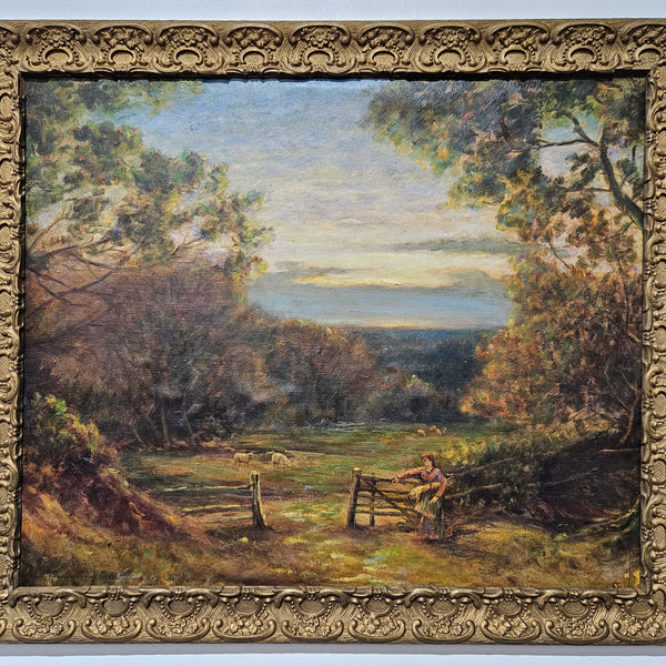 18th Century oil on canvas French/Italian School of autumnal landscape in its original frame. "Painting has undergone conservation" and frame is in good original condition. Please view photos as they help form part of the description. 