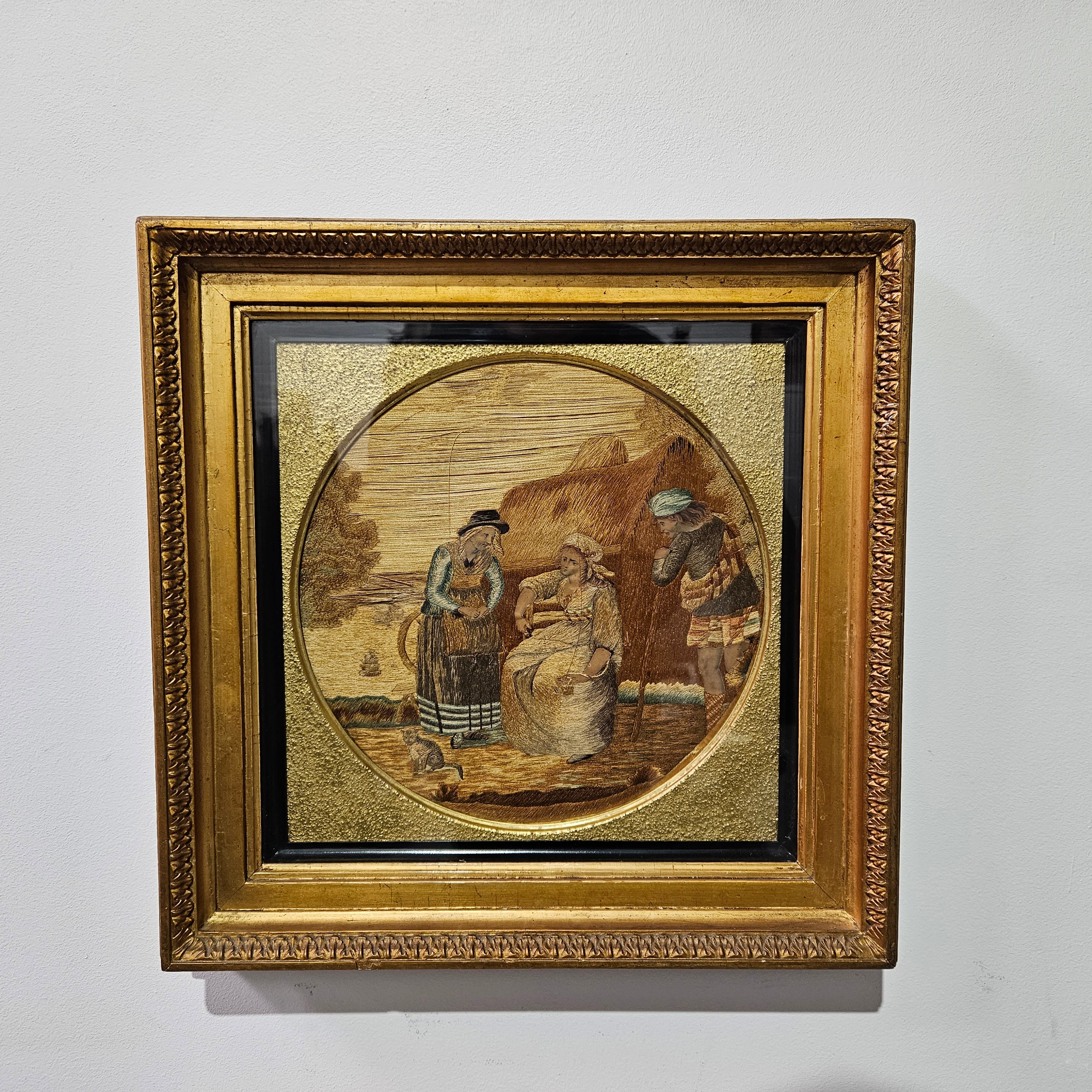 Georgian Framed Silk Needlepoint Tapestry | Antique & Vintage | Moonee Ponds Antiques | Australia Wide Delivery
