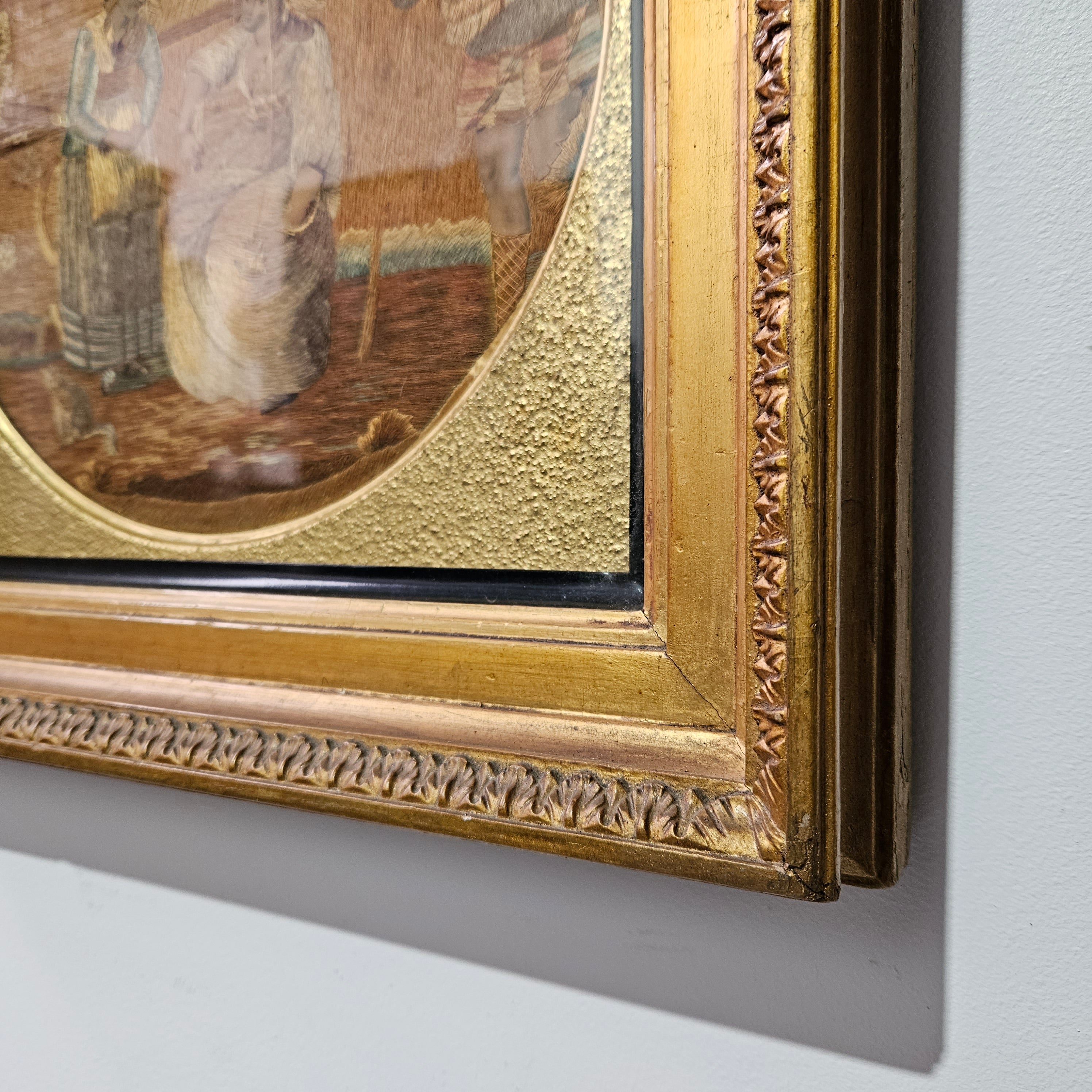 Georgian Framed Silk Needlepoint Tapestry | Antique & Vintage | Moonee Ponds Antiques | Australia Wide Delivery