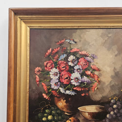 Floral & Fruits Still Life Oil On Canvas Painting | Antique & Vintage | Moonee Ponds Antiques | Australia Wide Delivery