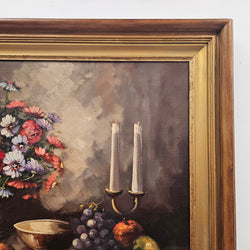 Floral & Fruits Still Life Oil On Canvas Painting | Antique & Vintage | Moonee Ponds Antiques | Australia Wide Delivery