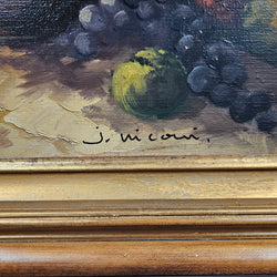 Floral & Fruits Still Life Oil On Canvas Painting | Antique & Vintage | Moonee Ponds Antiques | Australia Wide Delivery