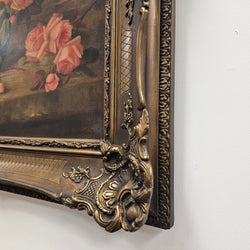 Gilt Framed Oil On Canvas Still Life Of Roses Painting | Antique & Vintage | Moonee Ponds Antiques | Australia Wide Delivery
