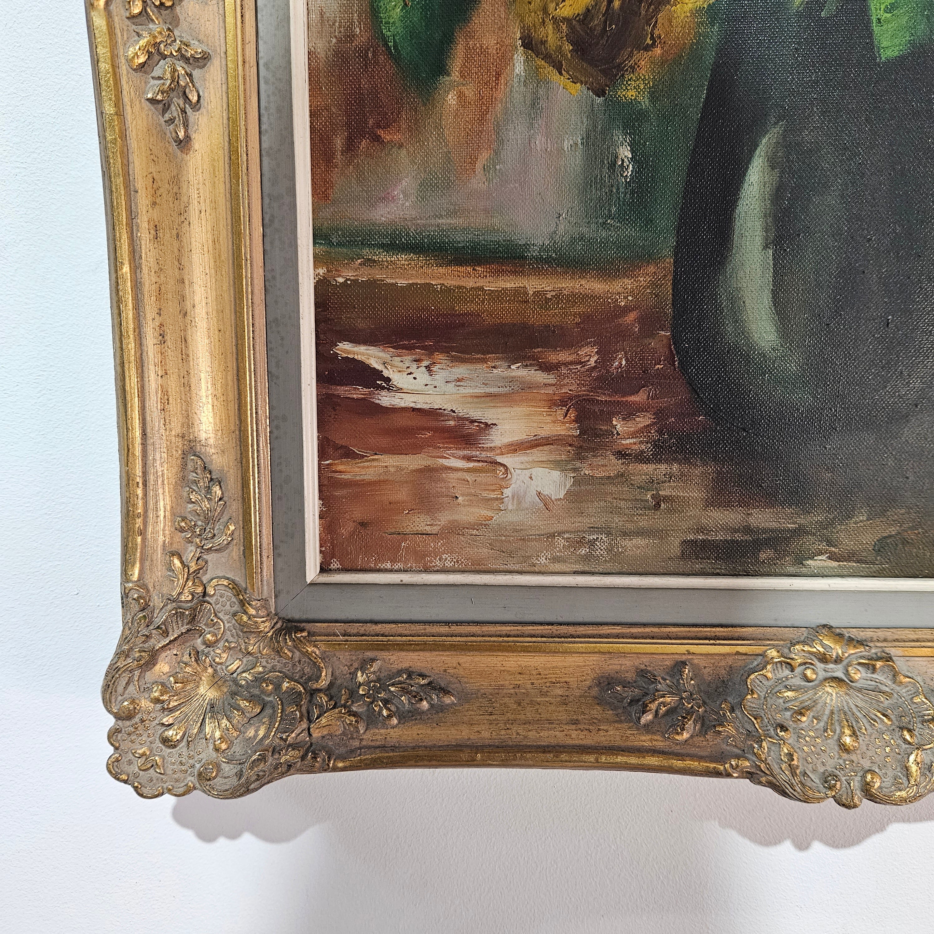 French Floral Oil On Canvas Signed | Antique & Vintage | Moonee Ponds Antiques | Australia Wide Delivery