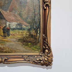 French Oil On Board Country Scene Painting | Antique & Vintage | Moonee Ponds Antiques | Australia Wide Delivery
