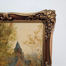 French Oil On Board Country Scene Painting | Antique & Vintage | Moonee Ponds Antiques | Australia Wide Delivery