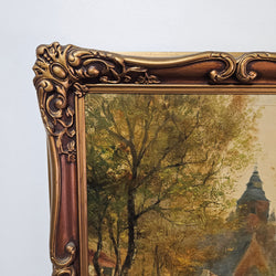 French Oil On Board Country Scene Painting | Antique & Vintage | Moonee Ponds Antiques | Australia Wide Delivery