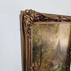 French Oil On Board Country Scene Painting | Antique & Vintage | Moonee Ponds Antiques | Australia Wide Delivery