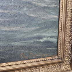 Stunning French Oil on Board of Rough Ocean Scene in Gilt Frame | Antique & Vintage | Moonee Ponds Antiques | Australia Wide Delivery