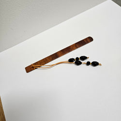 Fiddleback Blackwood & Jet Beads Book Mark | Antique & Vintage | Moonee Ponds Antiques | Australia Wide Delivery