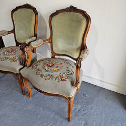 Pair Louis XV Tapestry Upholstered Armchairs | Antique & Vintage | Moonee Ponds Antiques | Australia Wide Delivery