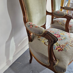 Pair Louis XV Tapestry Upholstered Armchairs | Antique & Vintage | Moonee Ponds Antiques | Australia Wide Delivery