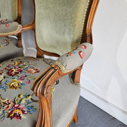Pair Louis XV Tapestry Upholstered Armchairs | Antique & Vintage | Moonee Ponds Antiques | Australia Wide Delivery