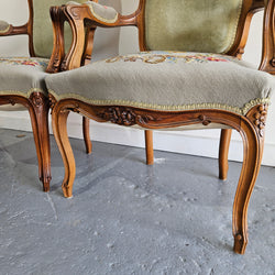 Pair Louis XV Tapestry Upholstered Armchairs | Antique & Vintage | Moonee Ponds Antiques | Australia Wide Delivery