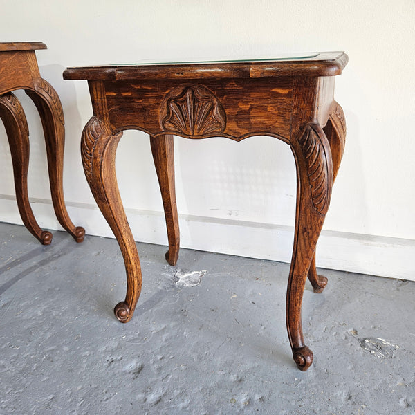 Stunning set of 3 nested table with cane inset and glass top, in great original detailed condition. Please see photos as they form part of the description   