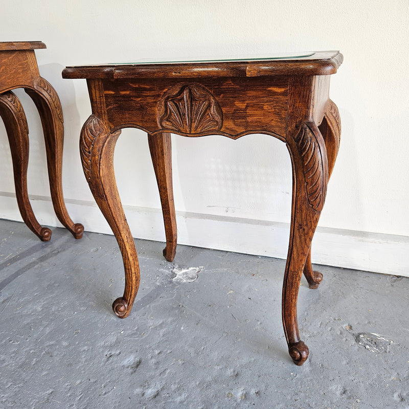 Stunning set of 3 nested table with cane inset and glass top, in great original detailed condition. Please see photos as they form part of the description   