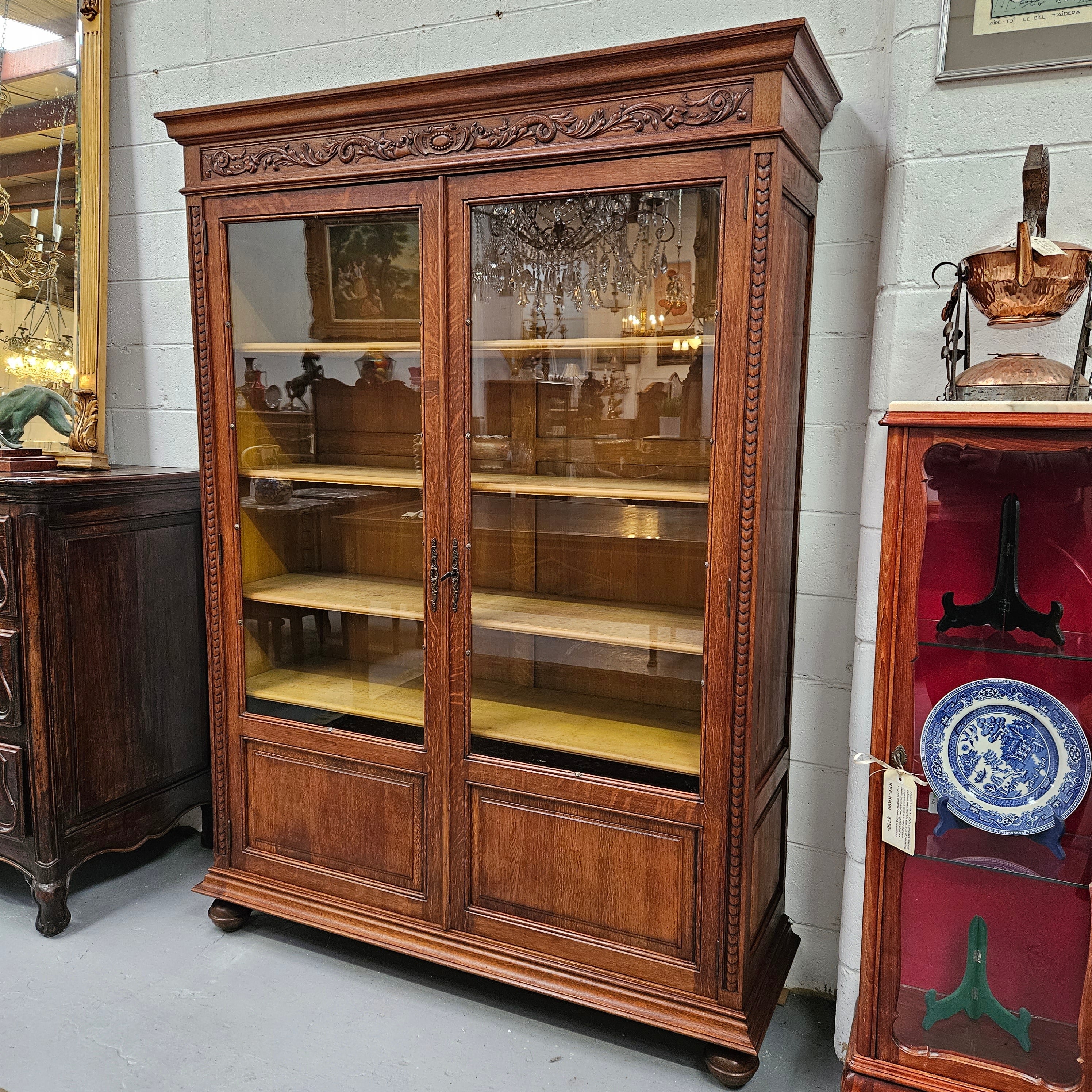 Louis XVI Style Two Door Bookcase | Antique & Vintage | Moonee Ponds Antiques | Australia Wide Delivery