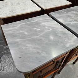Pair of Mahogany Louis XVI Style Marble Top Bedside Cabinets | Antique & Vintage | Moonee Ponds Antiques | Australia Wide Delivery