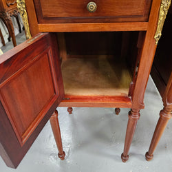 Pair of Mahogany Louis XVI Style Marble Top Bedside Cabinets | Antique & Vintage | Moonee Ponds Antiques | Australia Wide Delivery