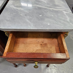Pair of Mahogany Louis XVI Style Marble Top Bedside Cabinets | Antique & Vintage | Moonee Ponds Antiques | Australia Wide Delivery