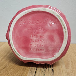 Pretty pink dainty lady English tea pot. There is a chip on the rim of lid, please see photos as they form part of the description. 