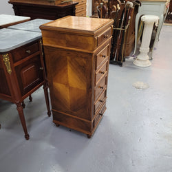 French Walnut Single Bedside With Marble Top | Antique & Vintage | Moonee Ponds Antiques | Australia Wide Delivery