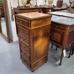 French Walnut Single Bedside With Marble Top | Antique & Vintage | Moonee Ponds Antiques | Australia Wide Delivery