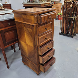 French Walnut Single Bedside With Marble Top | Antique & Vintage | Moonee Ponds Antiques | Australia Wide Delivery