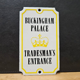Rare Vintage Genuine Enamel "Buckingham Palace" Sign.  "Made in England". Please view photos as they form part of the description. 