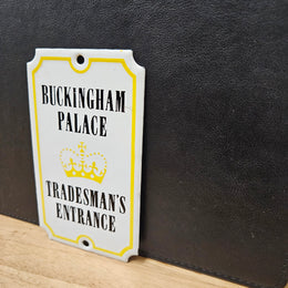 Rare Vintage Genuine Enamel "Buckingham Palace" Sign.  "Made in England". Please view photos as they form part of the description. 