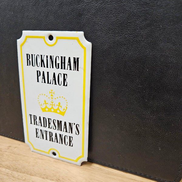 Rare Vintage Genuine Enamel "Buckingham Palace" Sign.  "Made in England". Please view photos as they form part of the description. 