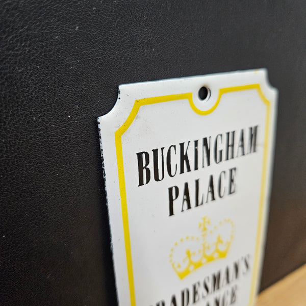 Rare Vintage Genuine Enamel "Buckingham Palace" Sign.  "Made in England". Please view photos as they form part of the description. 