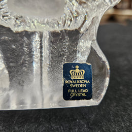 Stunning Royal Krona Sweden Crystal Lion Paperweight.