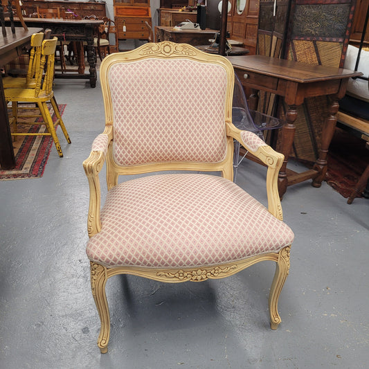 Contemporary French Style Lacquered Armchair Nicely Upholstered