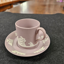 Wedgwood Neoclassical Jasperware Lilac Coffee Can & Saucer