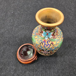 Cloisonné Softly Coloured Enamel and Gilt Vase | Antique & Vintage | Moonee Ponds Antiques | Australia Wide Delivery