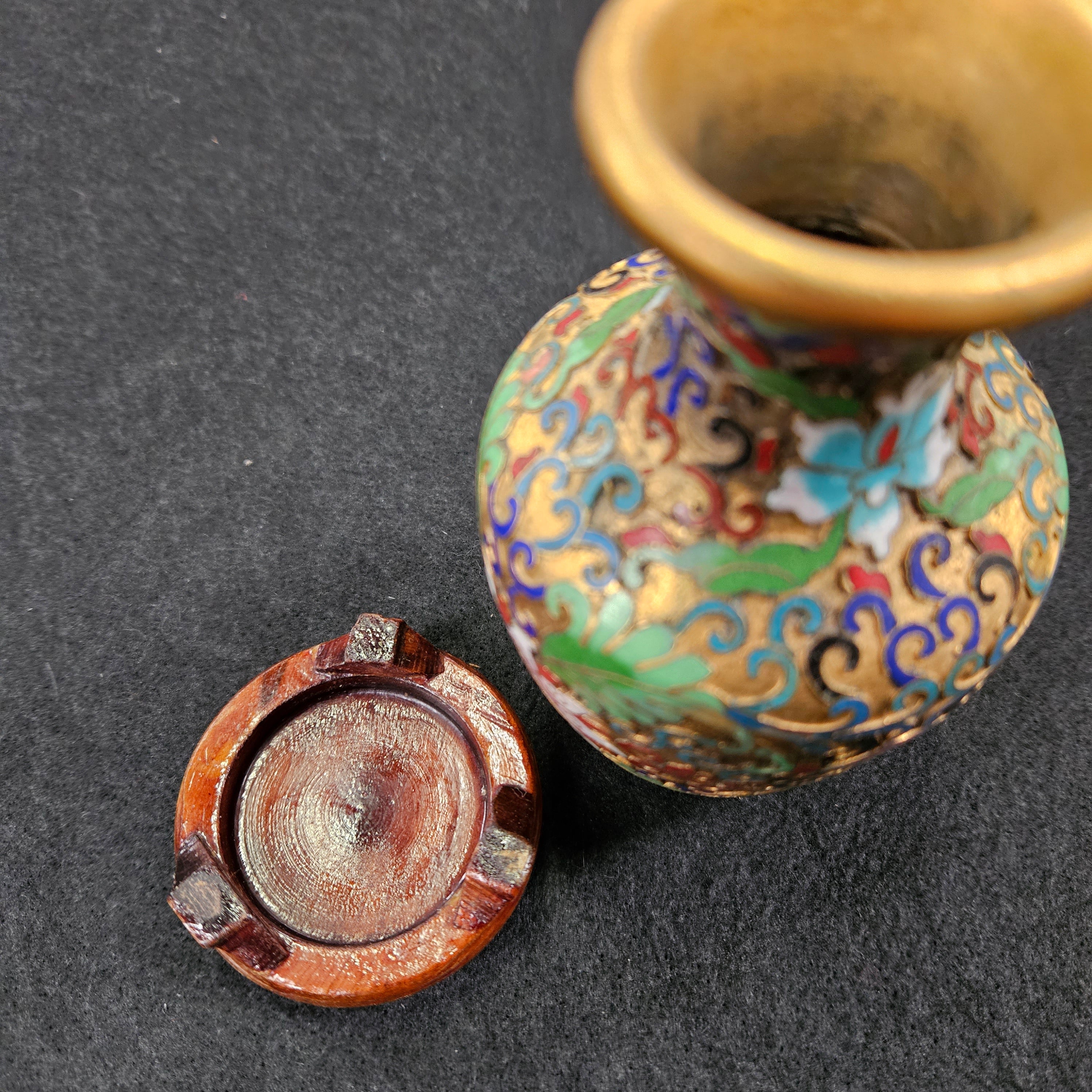 Cloisonné Softly Coloured Enamel and Gilt Vase | Antique & Vintage | Moonee Ponds Antiques | Australia Wide Delivery