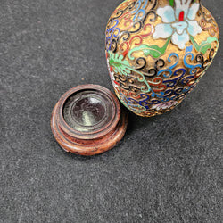 Cloisonné Softly Coloured Enamel & Gilt Vase on Stand | Antique & Vintage | Moonee Ponds Antiques | Australia Wide Delivery