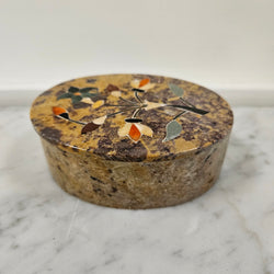 Vintage Inlaid Soapstone Trinket Box | Antique & Vintage | Moonee Ponds Antiques | Australia Wide Delivery