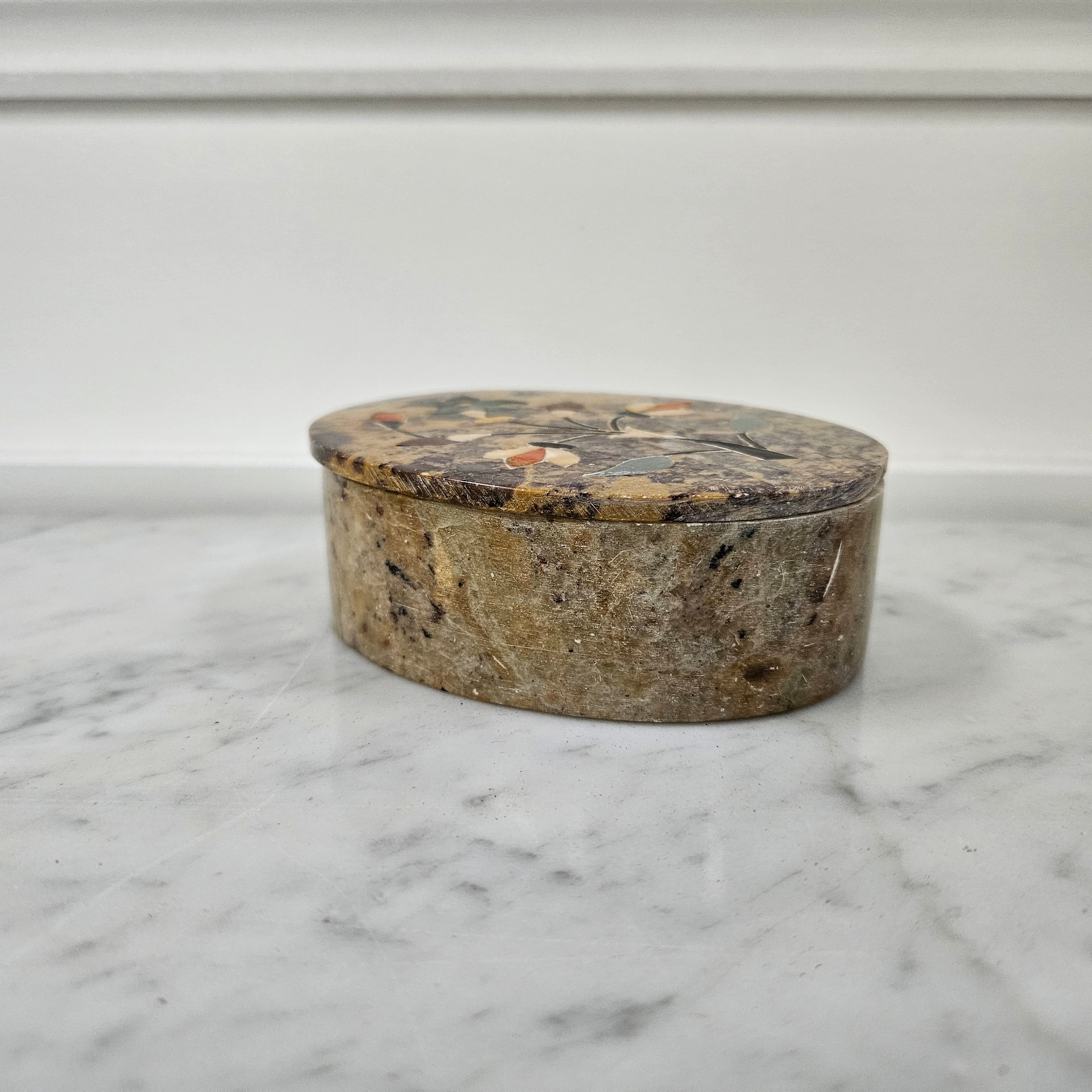 Vintage Inlaid Soapstone Trinket Box | Antique & Vintage | Moonee Ponds Antiques | Australia Wide Delivery