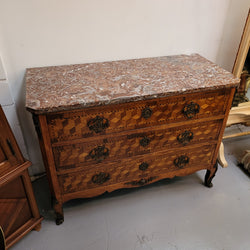 French 18th Century Louis XVI Three Drawer Marble Top Commode | Antique & Vintage | Moonee Ponds Antiques | Australia Wide Delivery