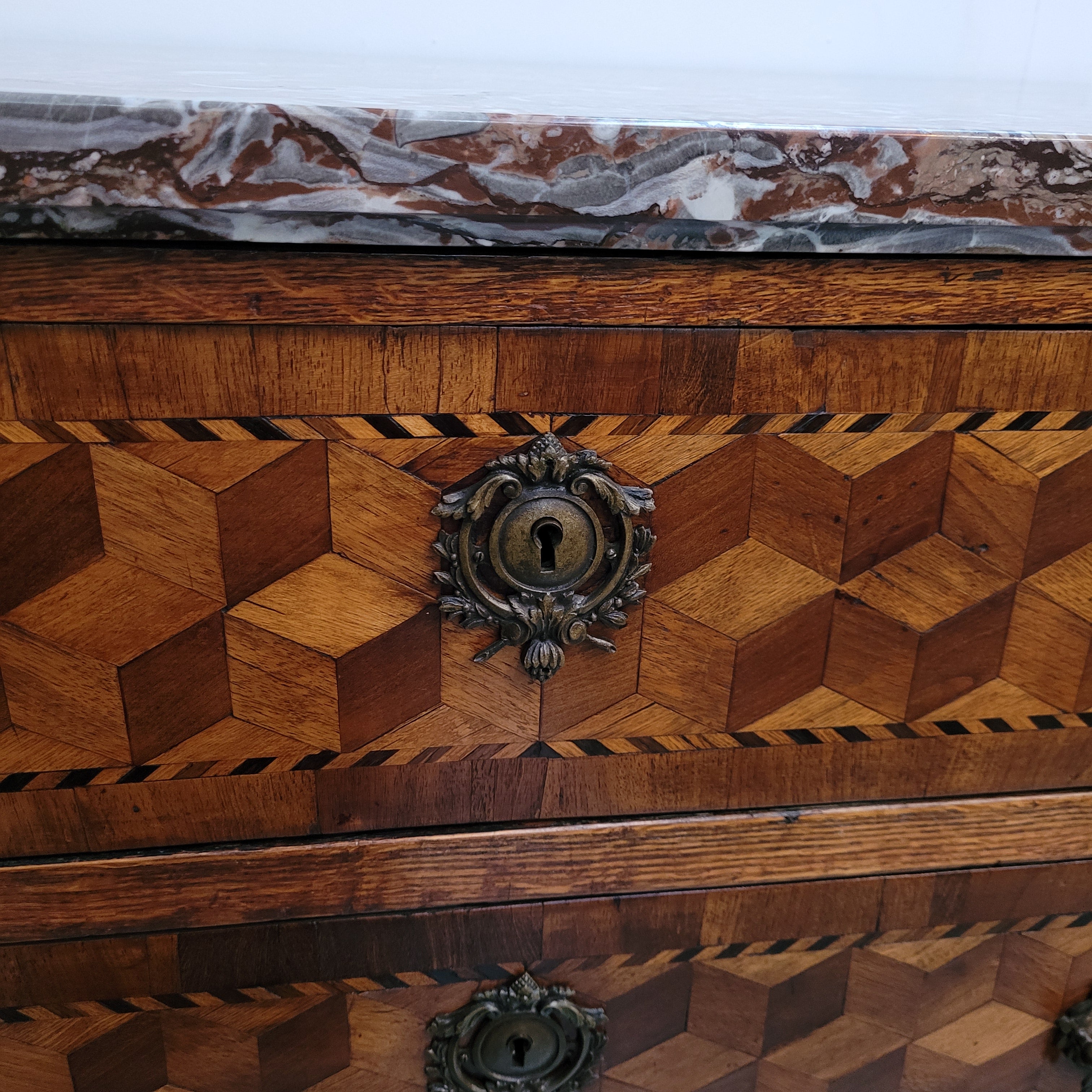 French 18th Century Louis XVI Three Drawer Marble Top Commode | Antique & Vintage | Moonee Ponds Antiques | Australia Wide Delivery