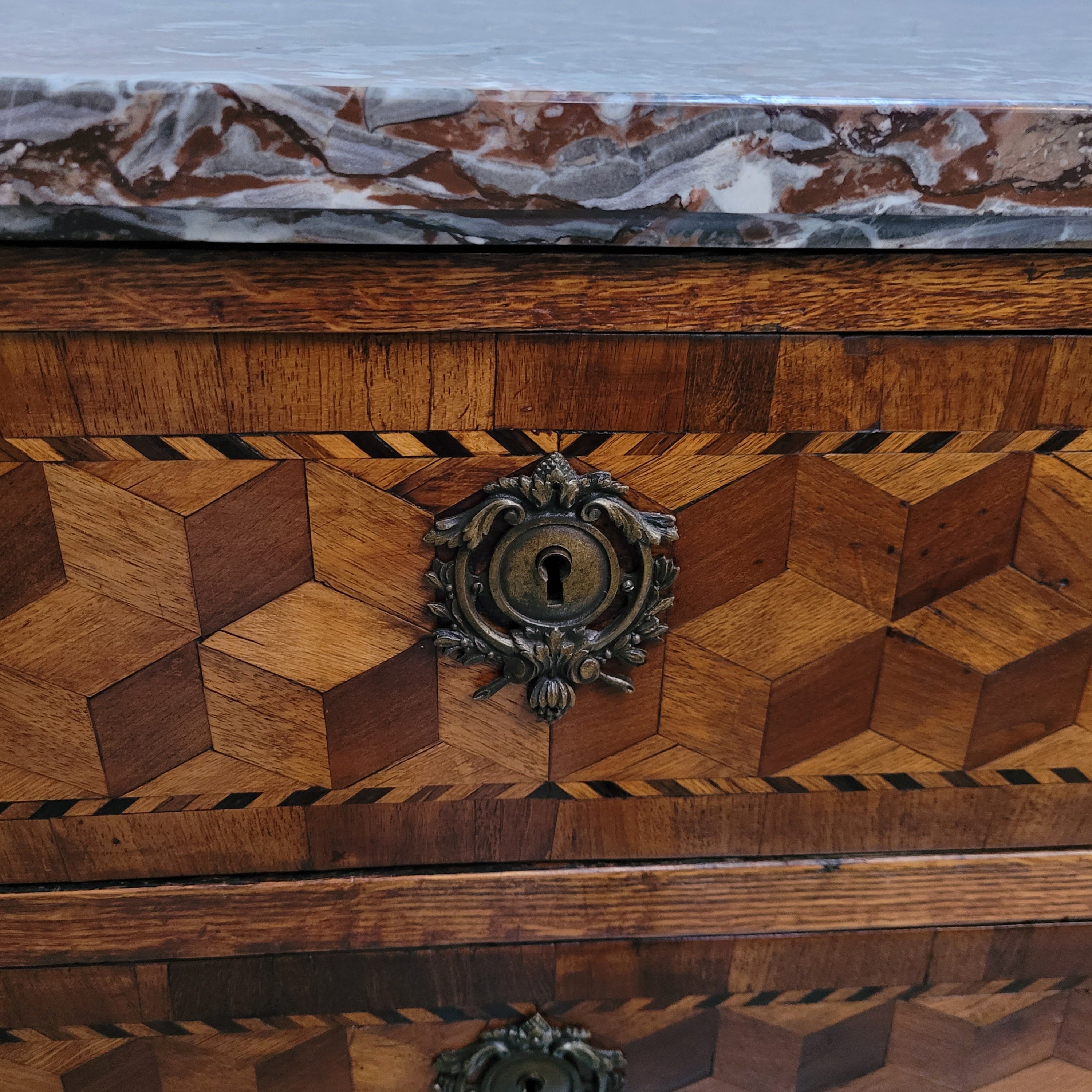French 18th Century Louis XVI Three Drawer Marble Top Commode | Antique & Vintage | Moonee Ponds Antiques | Australia Wide Delivery