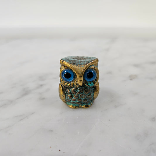 Small Vintage Brass Owl