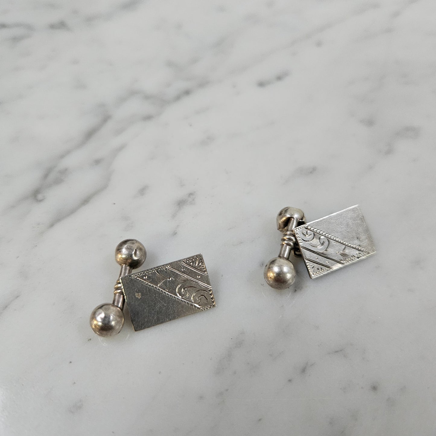 Antique Silver Cuff Links