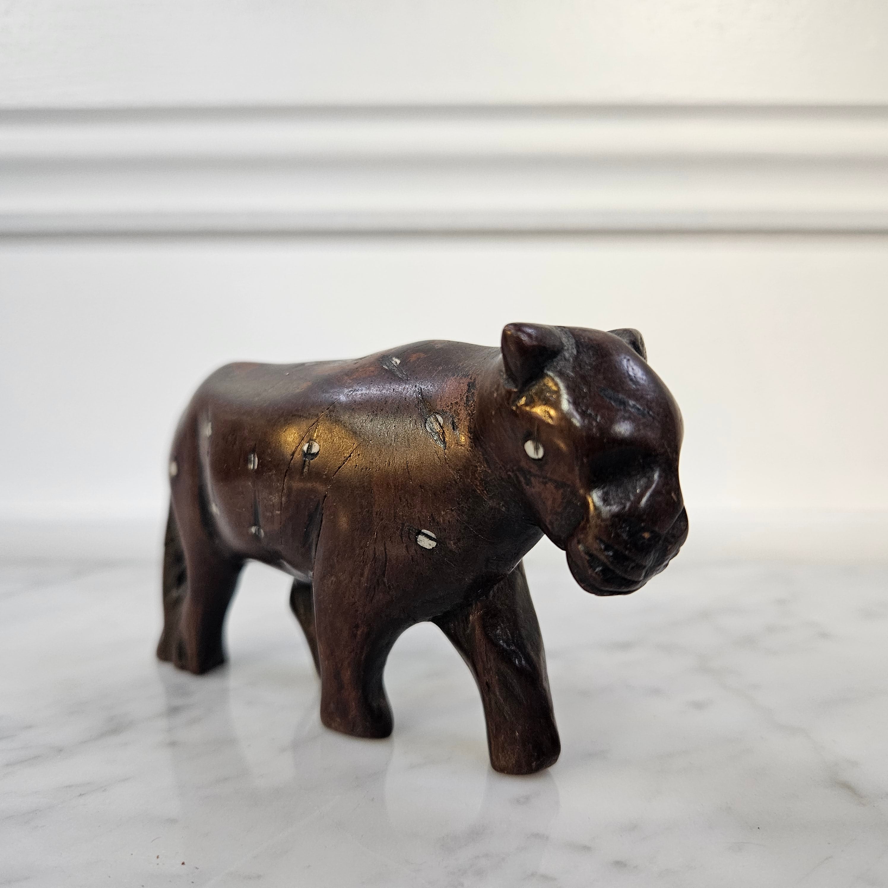 Lion Shell Inlay Primitive African Lion Carving with Bone Inlay – Moonee Ponds Antiques