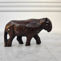 Primitive African Lion Carving with Bone Inlay | Antique & Vintage | Moonee Ponds Antiques | Australia Wide Delivery